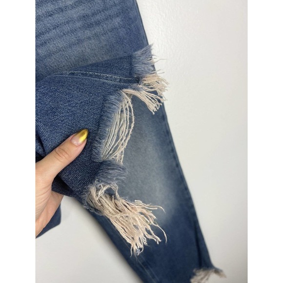 COPY - NEW We the Free People Maggie Straight Leg Jeans 26 Raw Hem Mid Rise But… - Picture 9 of 12